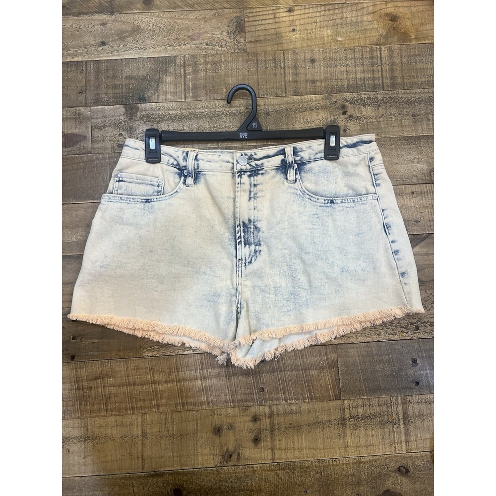 Womens Madden NYC Orange  Super High Rise Denim Shorts With Fringe SZ 15 NWT